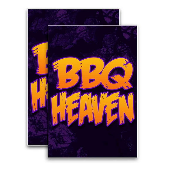 BBQ Heaven (24" X 36") Vinyl Decal Only (Pack of 2) |Sign|Sticker|Poster
