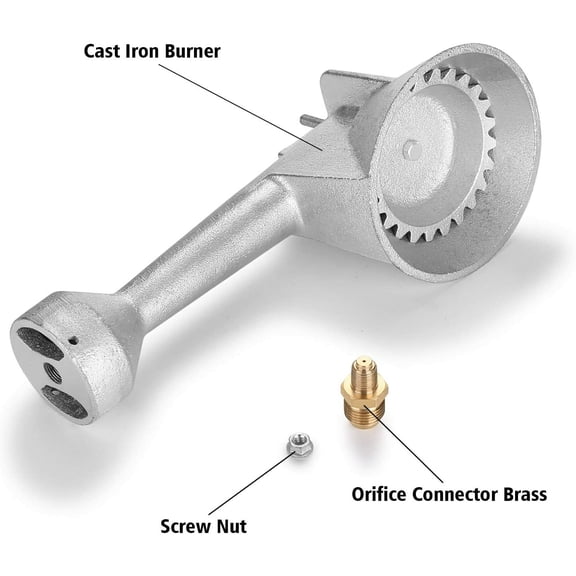 BBQ High Pressure Propane Cast-Iron Round Burner Head with Orifice Brass Fitting