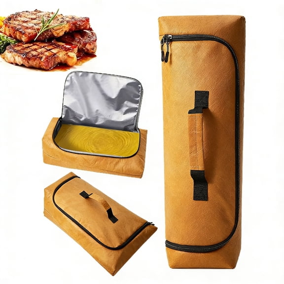 BBQ Insulated Bag for Meat Resting & Food Transport | Large Capacity Thermal Bag with Adjustable Strap | Waterproof Picnic & Camping Cooler Bag, 1 Piece