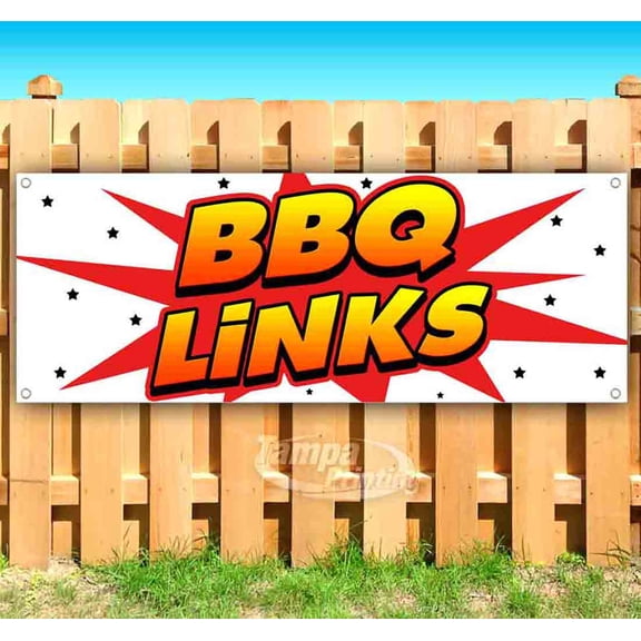 BBQ Links 13 oz Vinyl Banner With Metal Grommets
