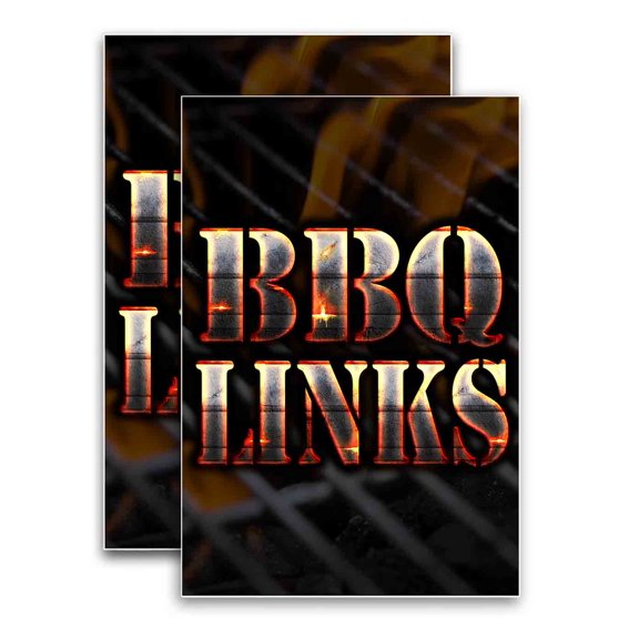 BBQ Links (24" X 36") Vinyl Decal Only (Pack of 2) |Sign|Sticker|Poster