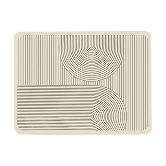 BBQ Mat Fire Protective Pad for Kitchen Use Minimalist Diatomaceous Mud Tabletop Insulation Mat for Ashtray Mat Dirt and Washable,15.7x23.6 in,Beige