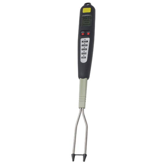 BBQ Meat Thermometer with Fork Probe - Dual Temperature Measurement in Celsius and Fahrenheit, 304 Stainless Steel Construction for Fish Beef Pork Chicken Turkey, forAll Grill Types