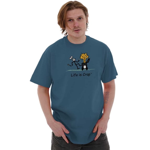 BBQ Mens T-Shirts T Shirts Tees Tshirt Life is Crap Explode Fire Grill Funny