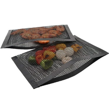 BBQ Mesh Grill Bags - Reusable Grilling Pouches for Charcoal, Gas, Electric Grills & Smokers - Heat-Resistant - small