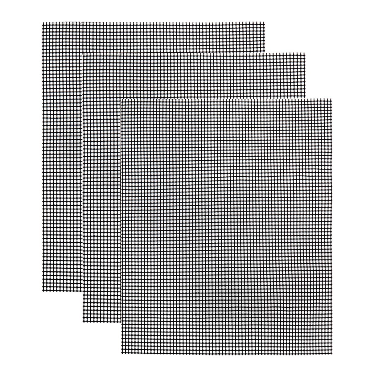 Heavy Duty Black Nonstick Mesh Grill Mats Set of 3