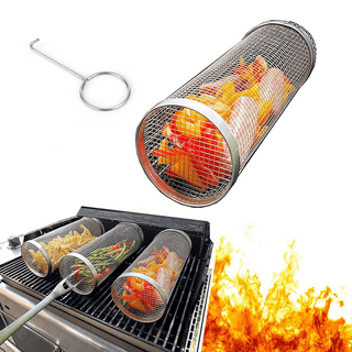1pcstainless Steel Bbq Cage, Grill Cage, Perfect For Outdoor Grilling,  Camping, Grill Accessories Tool Gifts For