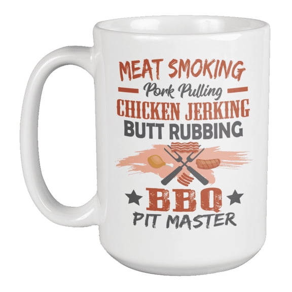 BBQ Pit Master, Barbecue Cooking Coffee & Tea Mug for Cook or Chef (15oz)
