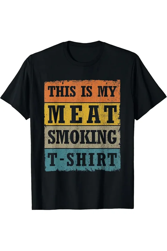 BBQ Pitmaster Meat Smoking Retro Graphic for Men Short Sleeve T-Shirt