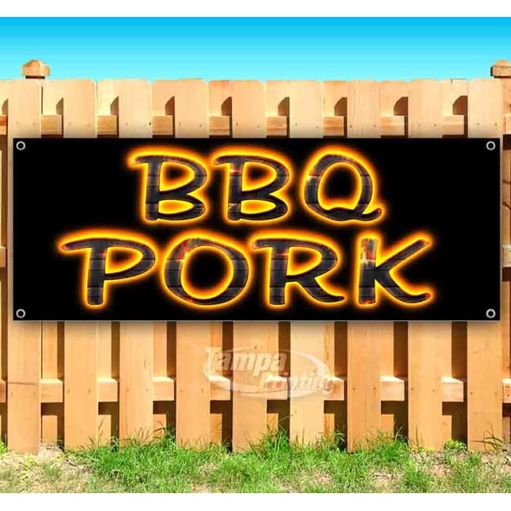 BBQ Pork 13 oz Vinyl Banner With Metal Grommets