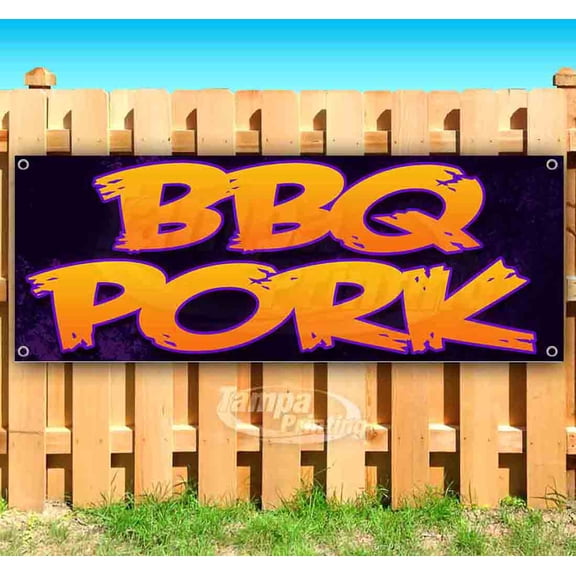 BBQ Pork 13 oz Vinyl Banner With Metal Grommets