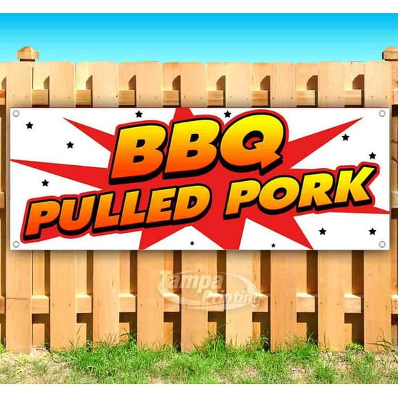 BBQ Pulled Pork 13 oz Vinyl Banner With Metal Grommets