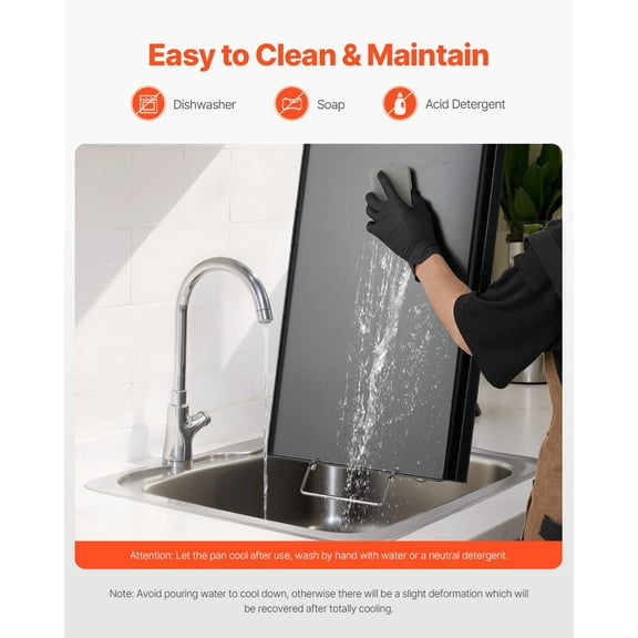 BBQ Replacement Flat Griddle Plate, 32x14 Inch Carbon Steel, for Outdoor Cooking, Burgers, Pancakes, Breakfast