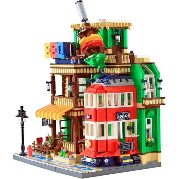 General Jims Toys & Bricks BBQ Diner Restaurant, Modular City Building Blocks  Collector Series