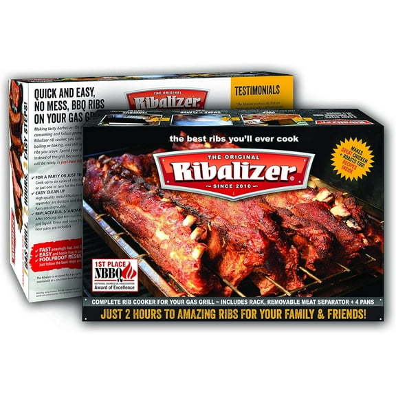 BBQ/Rib Rack for Smoker or Grill - Holds 6 Racks of Ribs - for More Than Just Ribs - Dishwasher Safe