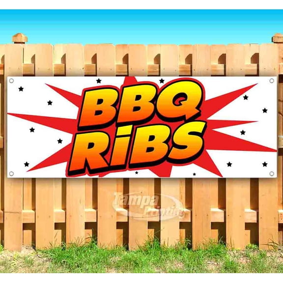 BBQ Ribs 13 oz Vinyl Banner With Metal Grommets
