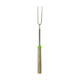 thumbnail image 1 of BBQ Roasting Fork for Open Fire Fireplace Outdoor, 32 Inch Telescoping Barbecue Hot Dog Forks with Stainless Steel Fork Head Wooden Handle for Marshmallow Toasting, 1 of 3
