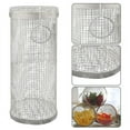 thumbnail image 1 of BBQ Rolling Rack Basket Stainless Steel Mesh Cylinder Rack Basket for Camping Picnics Outdoor Round BBQ Rack Grid, 1 of 8