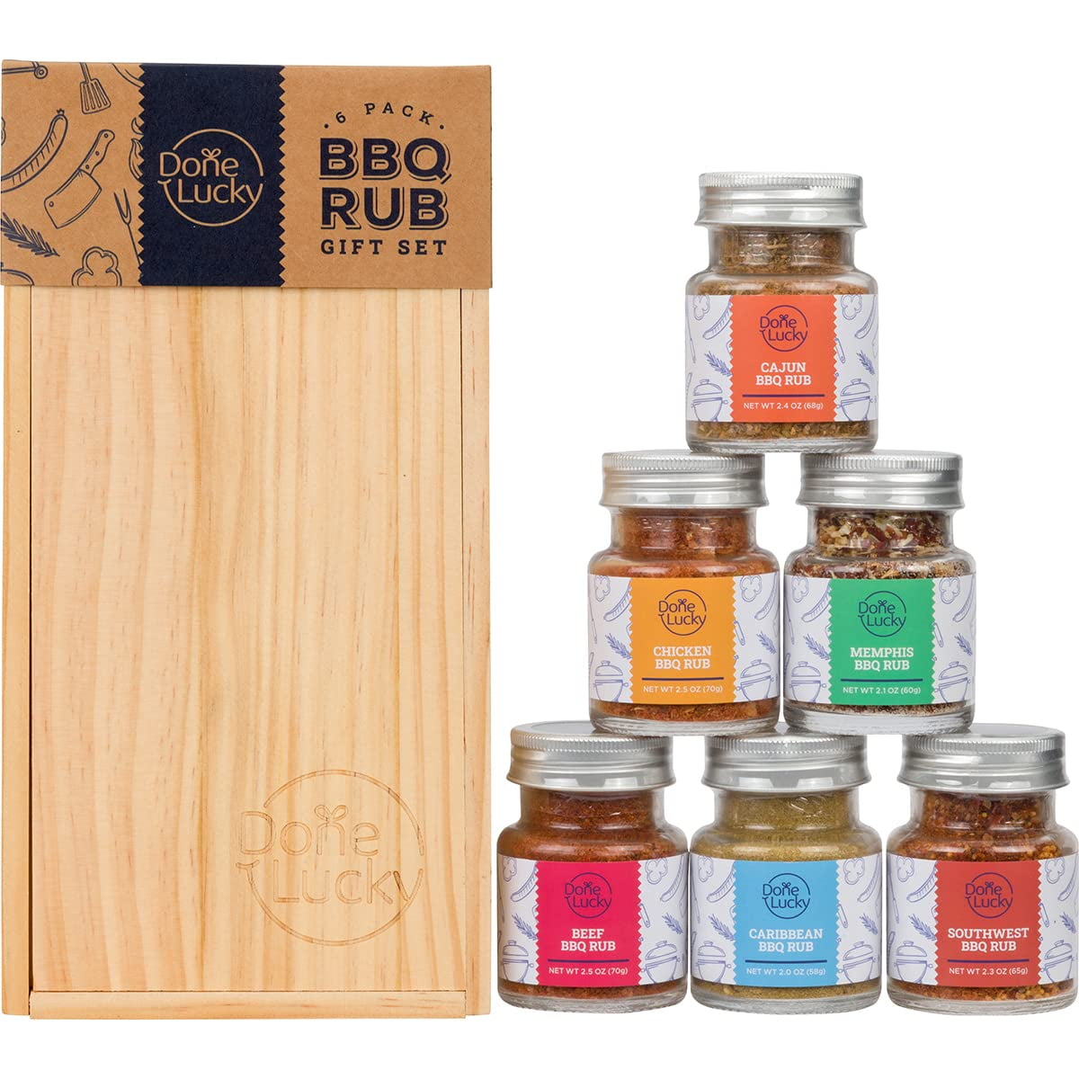 BBQ Rub Gift Set Spice Gift Set in Premium Wooden Box Great
