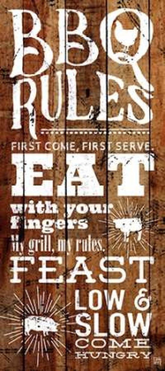 BBQ Rules Canvas Art - Aubree Perrenoud (24 x 48)