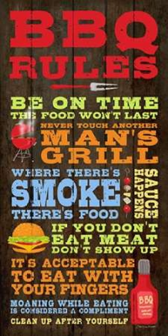 BBQ Rules Canvas Art - Stephanie Marrott (24 x 48)