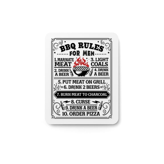 BBQ Rules Sign Funny Humor Wall Decor for Home and Office