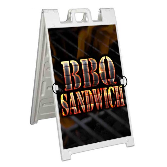 BBQ Sandwhich (24" X 36") Deluxe A-Frame Signicade, Includes 2 Removable Panels & Stand
