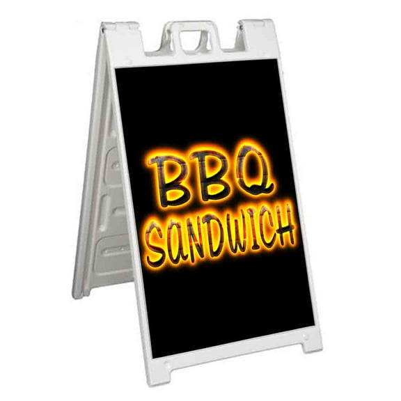 BBQ Sandwhich (24" X 36") Standard A-Frame Signicade, Includes Decal Applied To Stand
