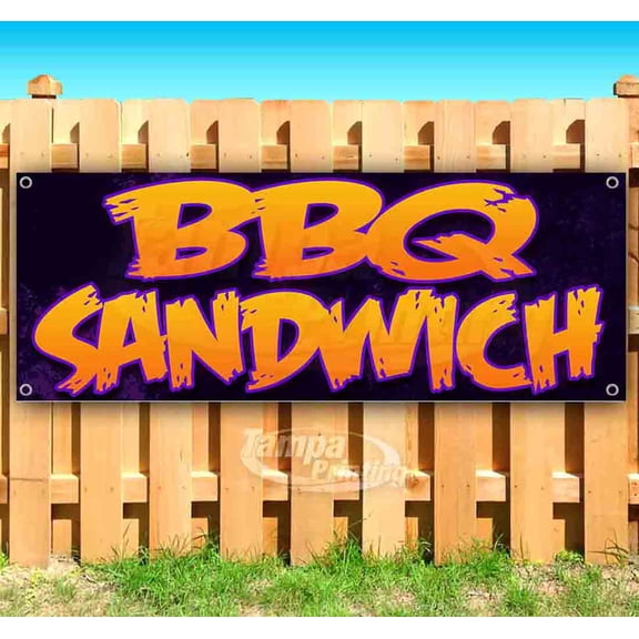 BBQ Sandwich 13 oz Vinyl Banner With Metal Grommets