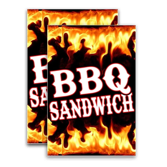 BBQ Sanwhich (24" X 36") Vinyl Decal Only (Pack of 2) |Sign|Sticker|Poster