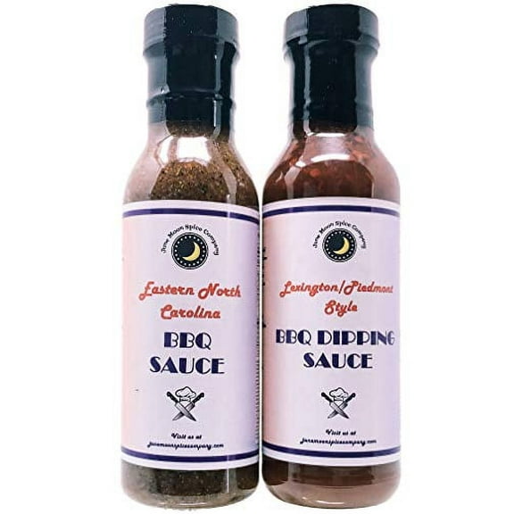 June Moon Spice BBQ Sauce Variety Pack | 2 Bottles | 24 fl. oz. | Vinegar based BBQ Sauce | Piedmont Style Dipping Sauce | Eastern North Carolina BBQ Sauce