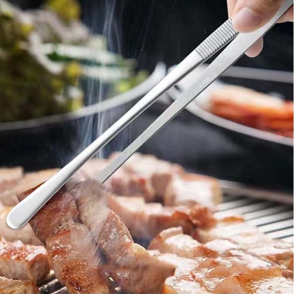 BBQ Sausage Turning Tongs, Stainless Steel Food Clip for Grilling, Rotating Barbecue Pliers for Even Cooking, Heat Resistant Kitchen Tongs for Outdoor Camping and Home Use
