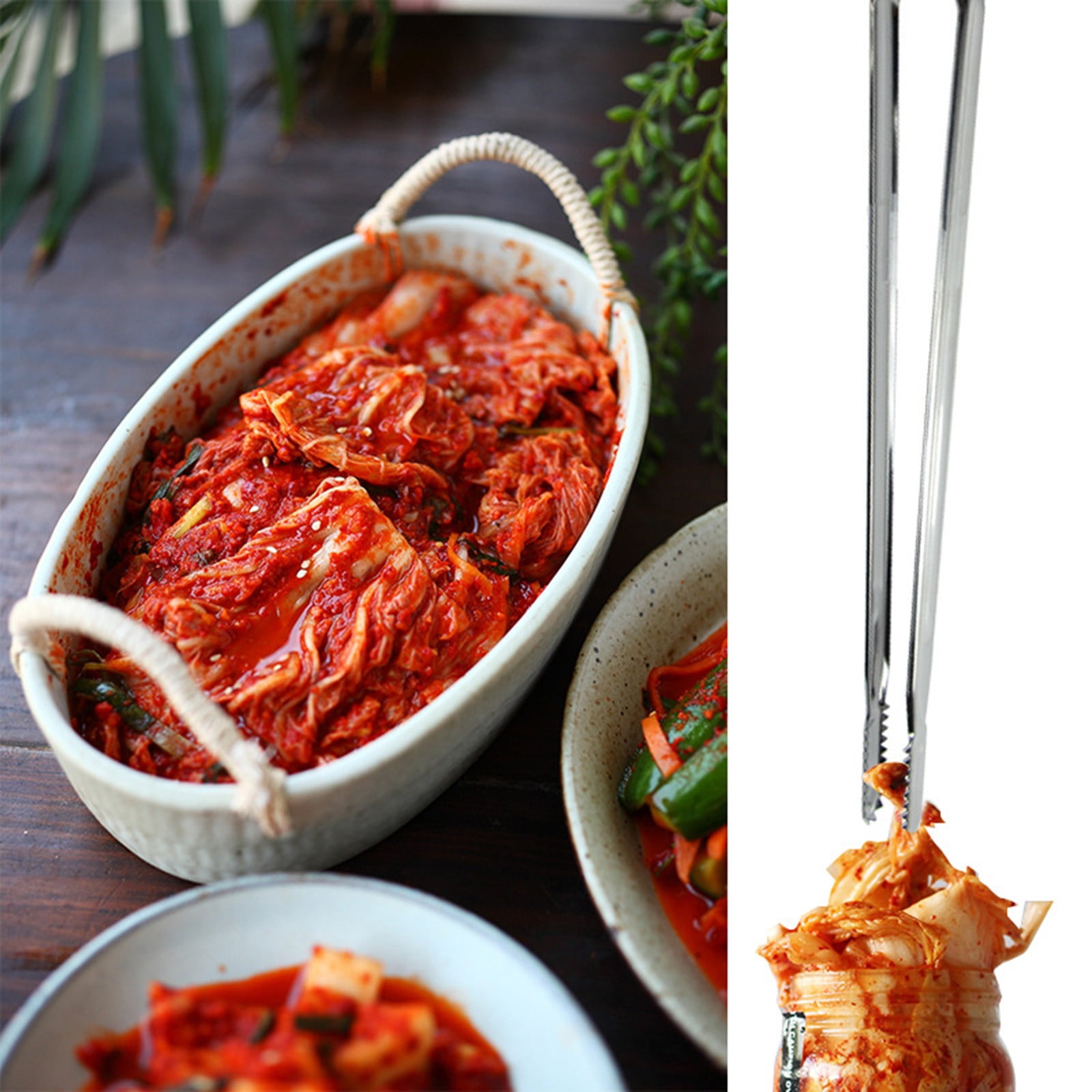 BBQ Sausage Turning Tongs, Stainless Steel Kitchen Cooking Tongs