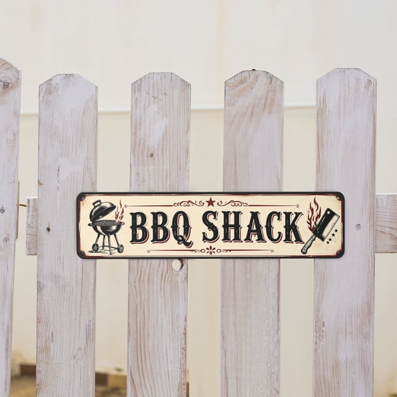 BBQ Shack Retro Metal Tin Sign For Bar Pub And Kitchen Wall Decor 4x16 Inch