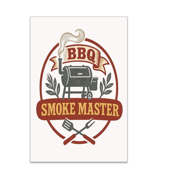 BBQ Smoke Master Vintage Art - BBQ Enthusiast - 13x19 Poster Print