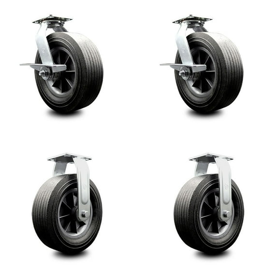 BBQ Smoker Grill Flat Free All Terrain 10 Inch Caster Wheel Set– Service Caster