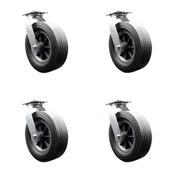 BBQ Smoker Grill Flat Free All Terrain 10 Inch Swivel Caster Set Service Caster