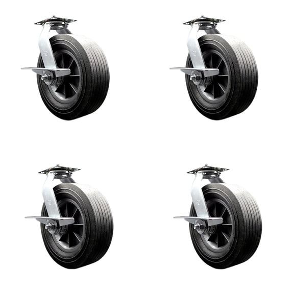 BBQ Smoker Grill Flat Free All Terrain 10 Inch Swivel Caster Set– Service Caster