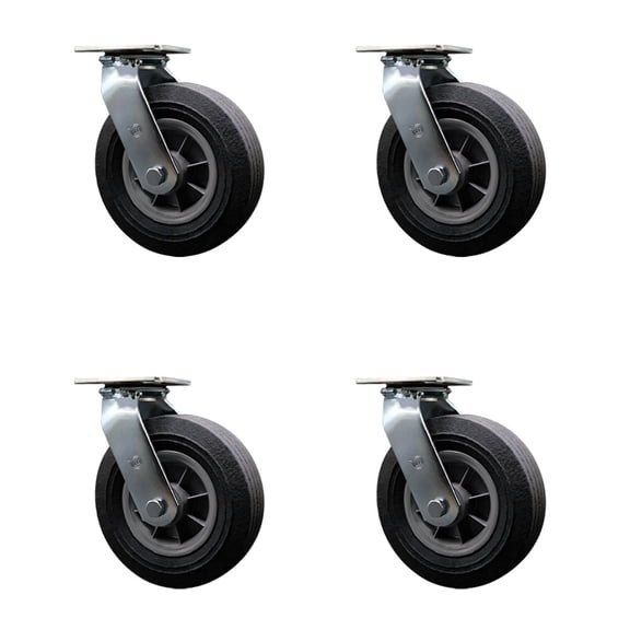 BBQ Smoker Grill Flat Free All Terrain 8 Inch Swivel Caster Set– Service Caster