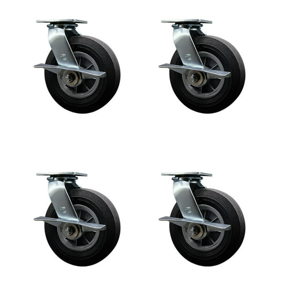BBQ Smoker Grill Flat Free All Terrain 8 Inch Swivel Caster Set Service Caster