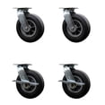 thumbnail image 1 of BBQ Smoker Grill Flat Free All Terrain 8 Inch Swivel Caster Set– Service Caster, 1 of 2