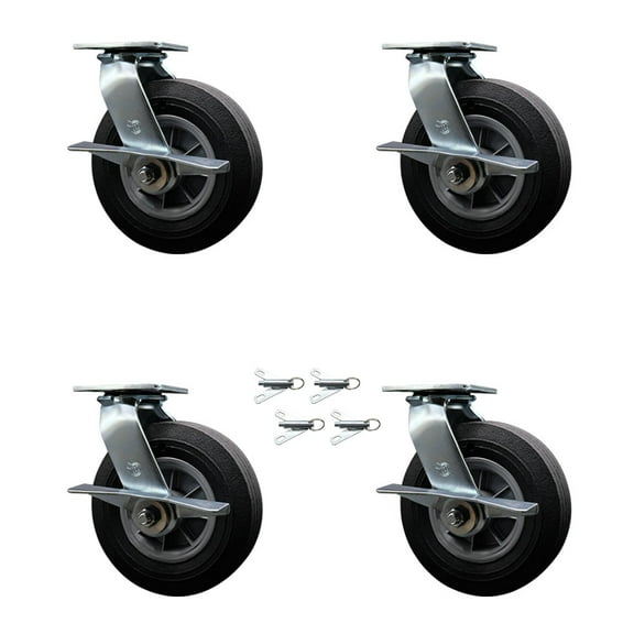 BBQ Smoker Grill Flat Free All Terrain 8 Inch Swivel Caster Set– Service Caster