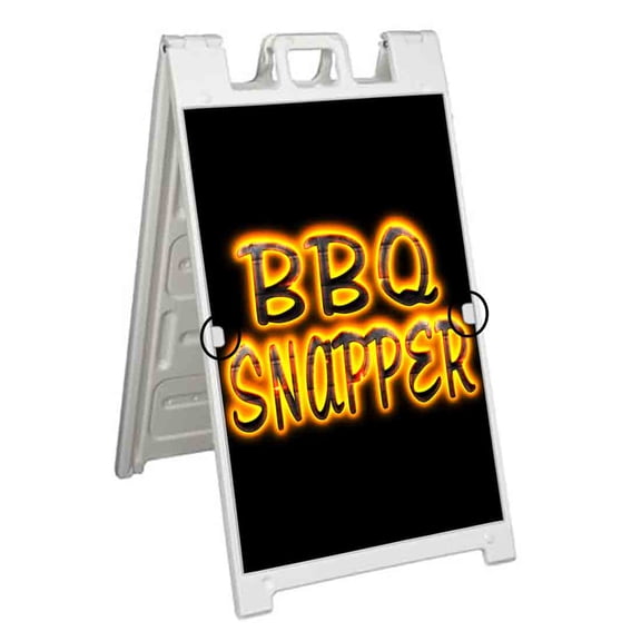 BBQ Snapper (24" X 36") Deluxe A-Frame Signicade, Includes 2 Removable Panels & Stand