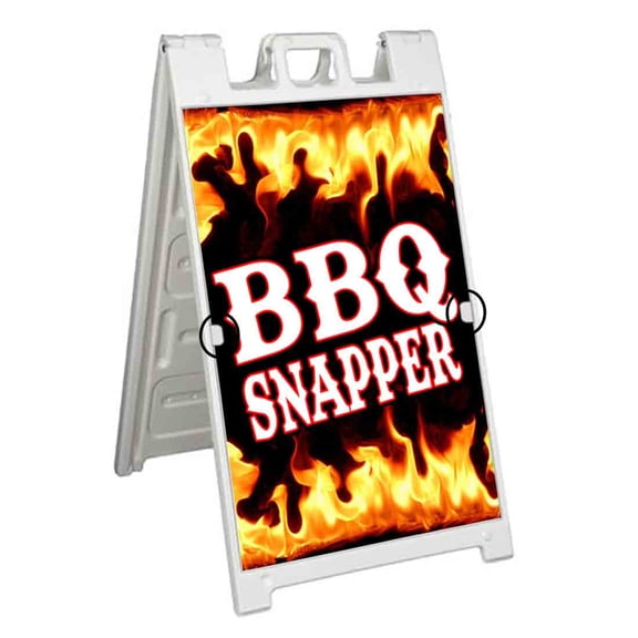 BBQ Snapper (24" X 36") Deluxe A-Frame Signicade, Includes 2 Removable Panels & Stand