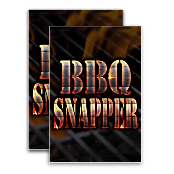 BBQ Snapper (24" X 36") Vinyl Decal Only (Pack of 2) |Sign|Sticker|Poster