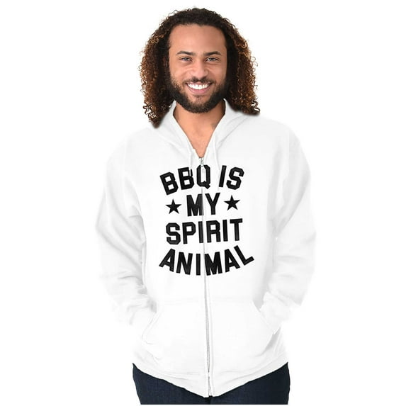 BBQ Spirit Animal Foodie Saying Unisex Fleece Graphic Zip Up Hoodie Brisco Brands 2X