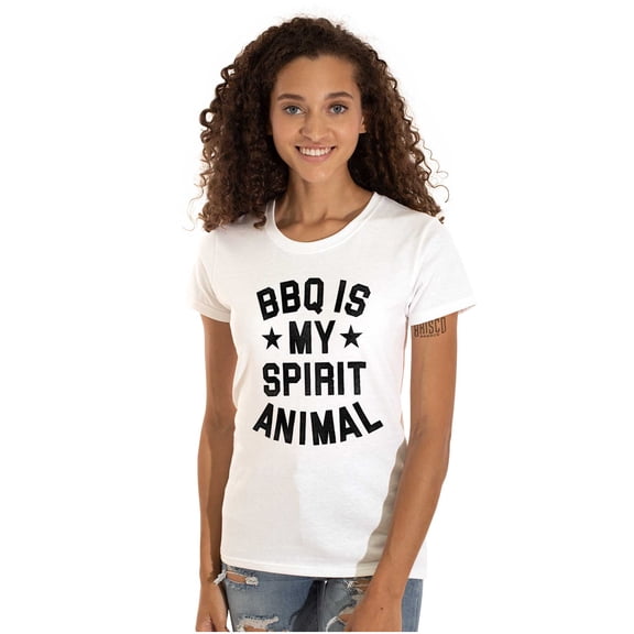 BBQ Spirit Animal Foodie Saying Womens Slim Fit Graphic Tee Brisco Brands M