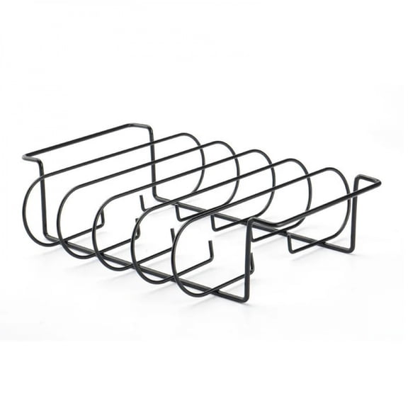 BBQ Steak Racks Non-Stick Coated Steel Roasting Barbecue Rib Meat Lamb Roasting Grilling Stand Holds Outdoor Picnic Rib Rack