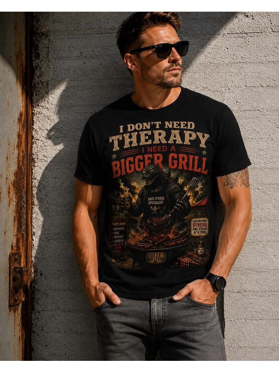 BBQ T-Shirt for Men, Funny Grill Graphic Tee, Bigger Grill Humor Shirt, Grilling Dad Gift, Grill Master Shirt, Gildan 5000
