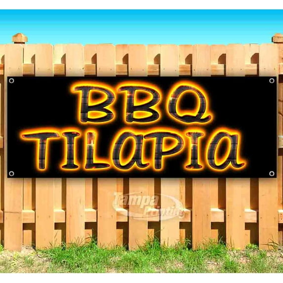 BBQ Tilapia 13 oz Vinyl Banner With Metal Grommets